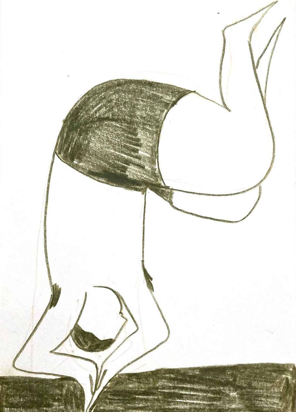 Zeichnung einer Person, die einen Kopfsprung ins Wasser macht.